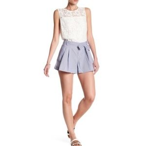 Parker Pinstripe Shorts Blue White Striped Bow size 4